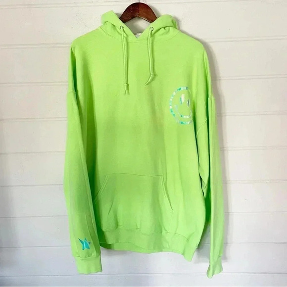 Doing My Best Unisex Fleece Fluorescent Green Printed Hoodie Size 2XL - Picture 3 of 9